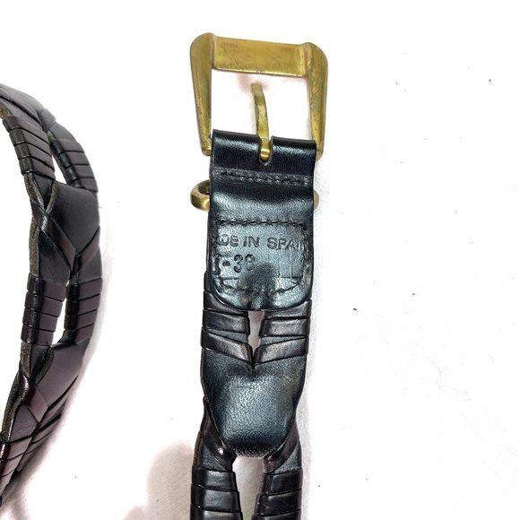 WCM Made in Spain leather Braided black belt - Picture 5 of 5